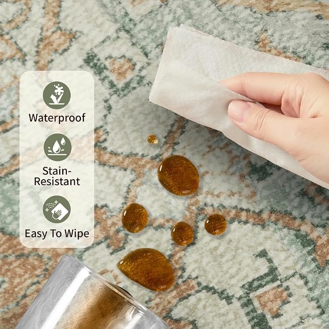 Rugxara 10x14 Area Rugs for Living Room Bedroom, Large Washable Rug, Non Slip & - Image 9