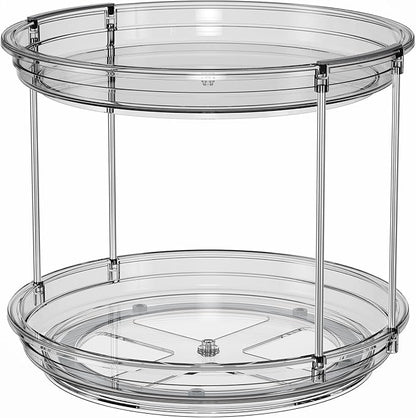 LAMU 2 Tier Lazy Susan Turntable Organizer 9.25'' Rotating Spice Rack - Image 8