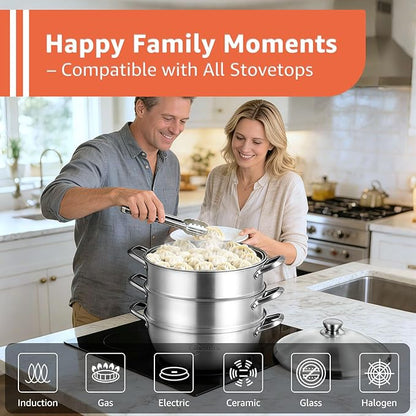 LOLYKITCH 8-Quart/ 30CM Stainless Steel Steamer Pot - Image 7