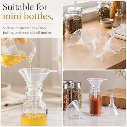 Hoolerry 200 Pcs Small Funnel for Filling Small Bottles Clear Plastic Mini - Image 7