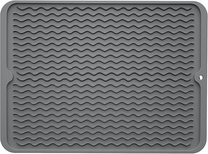 ZLR Silicone Dish Drying Mat for Kitchen Counter, Eco-Friendly Fast Dry Dish Mat by ZLR