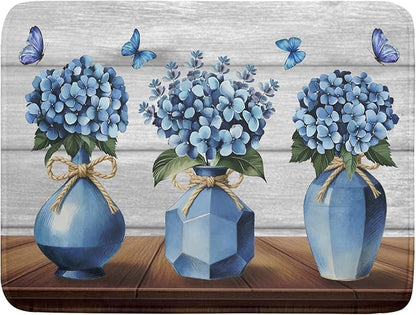 Giwawa Blue Hydrangea Dish Drying Mat by Giwawa