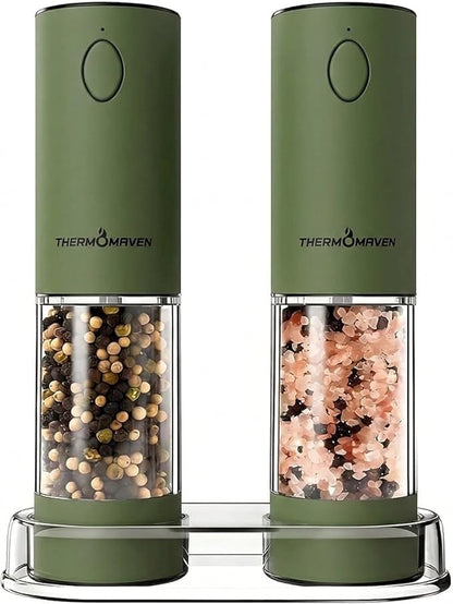 ThermoMaven Electric Salt and Pepper Grinder Set, 110ml Larger Rechargeable by ThermoMaven