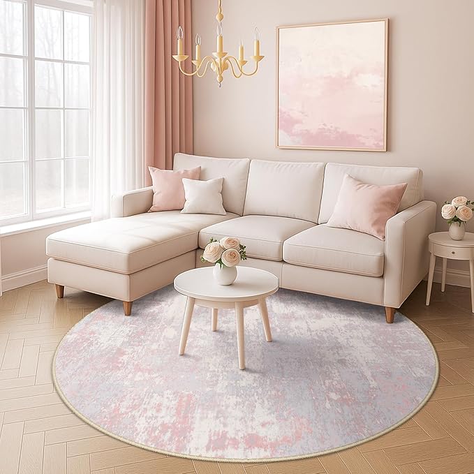 RELEANY Washable Area Rugs 4ft Non-Slip Modern Abstract Soft - Image 5