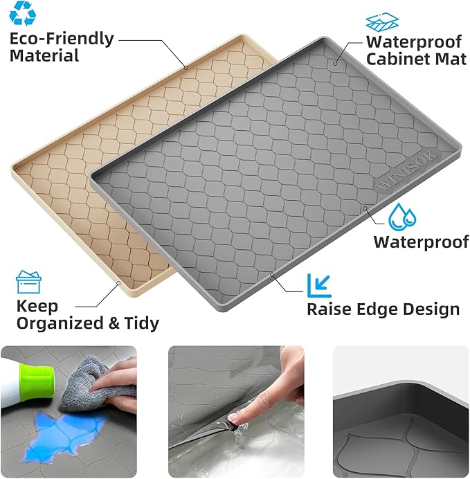 Winisok Silicone Under Sink Mat 40" x 22", kitchen Essentials and Gadgets - Image 2