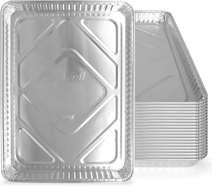PLASTICPRO Aluminum Pans 20 Pack Disposable Cookie Sheets 13 x 17 Baking Pans by PLASTICPRO
