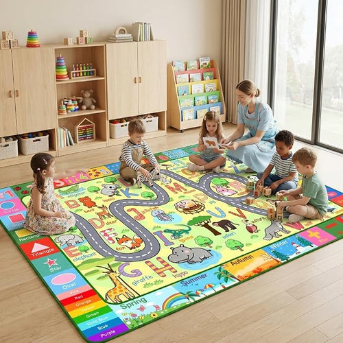 Alphabet ABC Rugs for Playroom Classroom 6x8 Feet, Educational Kids Area Rug by HBUFBUQ
