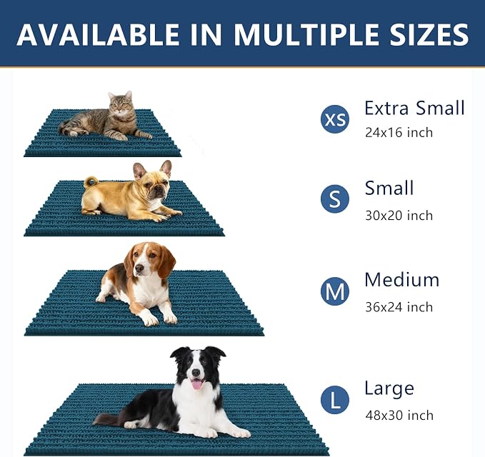 Smiry Dog Door Mat for Muddy Paws 48x30, Absorbent Dirt Trapper, Non-Slip - Image 3