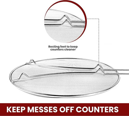 13" Grease Splatter Screen for Cooking | Stainless Steel Oil Splatter Guard and - Image 5