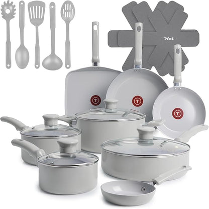 T-Fal Refresh Ceramic Pots and Pans Set, 20-Piece Nonstick Cookware Set by T-falbrand