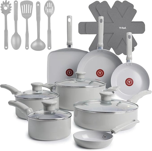 T-Fal Refresh Ceramic Pots and Pans Set, 20-Piece Nonstick Cookware Set by T-falbrand