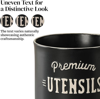 DOWAN 7.2″ Extra Large Utensil Holder, Farmhouse Utensil Holder - Image 5