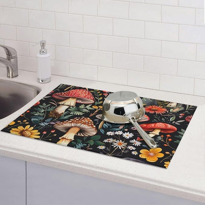 Forest Floral Mushroom Dish Drying Mat - Image 7