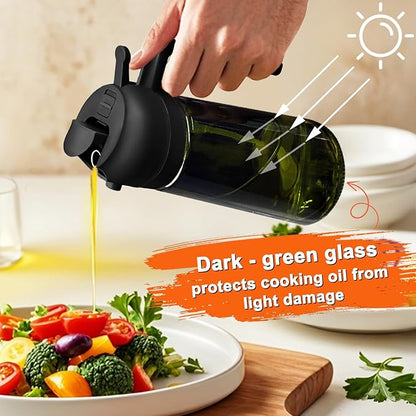 mqnxoi Oil Sprayer for Cooking, 2 in 1 Olive Oil Dispenser Bottle for Kitchen - Image 3