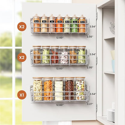 Mystozer 5 Pack Spice Rack Seasoning Organizer Wall Mount, Screw or Adhesive - Image 3