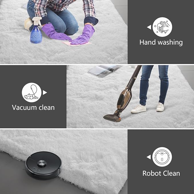 Shag Runner Rug for Bedroom Living Room 2x6 Upgrade Non-Slip Fluffy Soft - Image 6