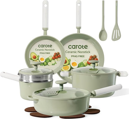 CAROTE Pots and Pans Set Non stick, Dishwasher, RV/Camping Cookware Set by CAROTE