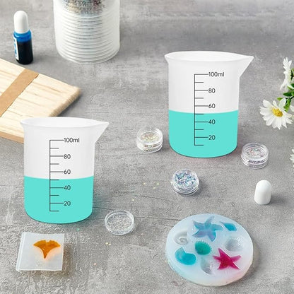8 PCS Silicone Measuring Cups Kits, Silicone Measuring Cup, 100ml Non-Stick - Image 5