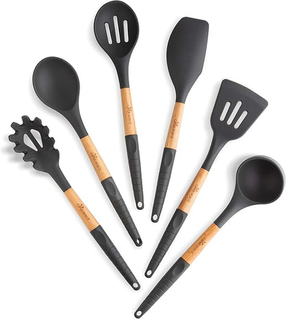 Silicone Cooking Utensils Set 6 Piece – Heat Resistant up to 480°F, BPA Free & - Image 8