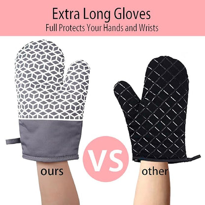 Oven Mitts and Pot Holders Sets 6pcs, Thick Cotton Oven Gloves High Heat - Image 7