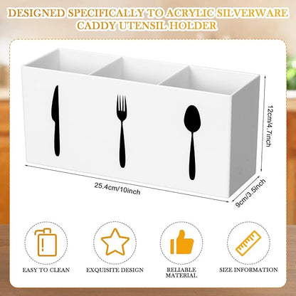 Suzile Acrylic Cutlery Storage Organizer Bin Silverware Caddy Countertop Knife - Image 2