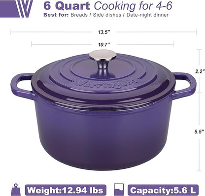 VORRINGARD Enameled Cast Iron Dutch Oven Pot - Image 2