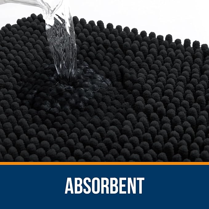 OLANLY Bathroom Rugs 34x21, Extra Soft Absorbent Chenille Bath Rugs, Rubber - Image 4