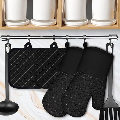 4PCS Oven Mitts and Pot Holders Sets 500°F Pot Holders - Image 2
