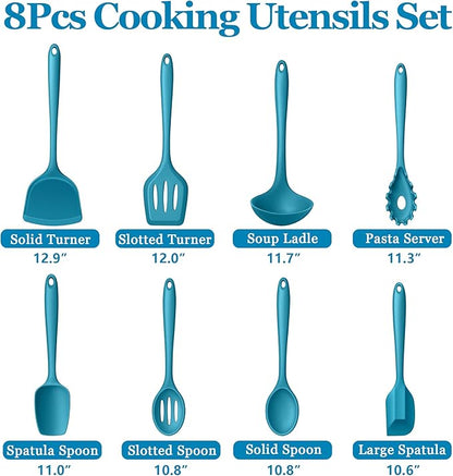LIANYU 8Pcs Kitchen Utensils Set, Heat Resistant Cooking Utensils, Kitchen - Image 2