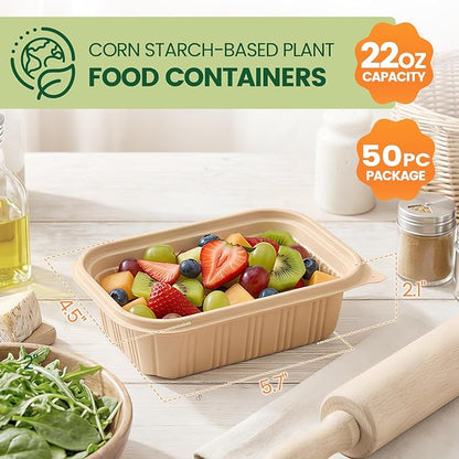 100 Piece Food Containers with Lids, 22 oz Meal Prep Containers Reusable - Image 3