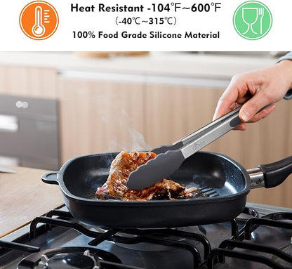 HOTEC Premium Stainless Steel Locking Kitchen Tongs - Image 2