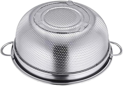 TeamFar Colander, 3qt Colander Strainer Stainless Steel, Solid Handle & - Image 3