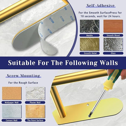 Paper Towel Holder, Self Adhesive or Drilling Paper Towel Holder Under Cabinet - Image 7