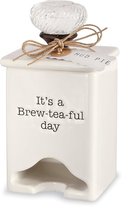 Mud Pie FBA_ Ceramic Tea Bag Caddy - Image 2