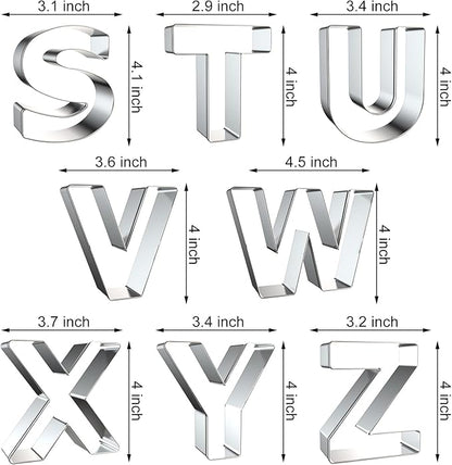 4 Inch Alphabet Letter Cookie Cutter Set - Image 4