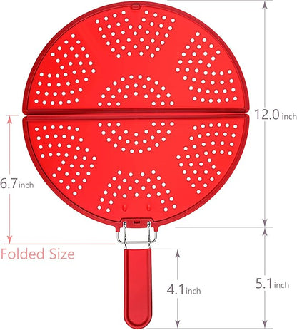 Foldable Splatter Screen for Frying Pan Grease Strainer Guard Silicone Splatter - Image 3