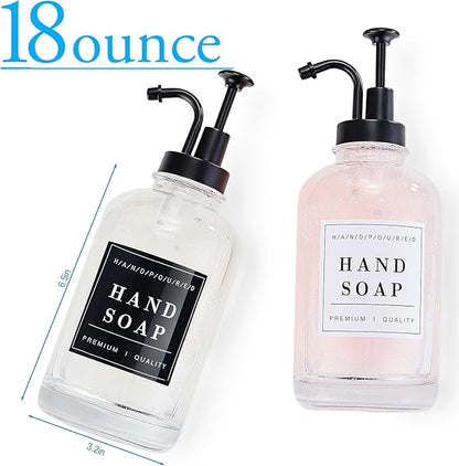 Glass Soap Dispenser with Pump, Countertop Soap and Lotion Dispenser Set of 2 - Image 4