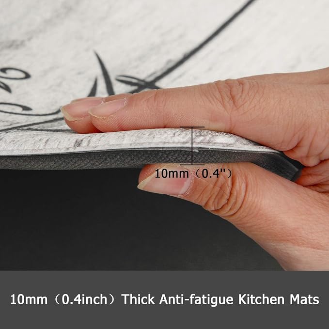 HEBE Anti Fatigue Kitchen Mat Set of 2 Non Slip Cushioned Kitchen Mats - Image 3