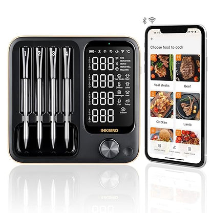 Wireless Meat Thermometer with 4 Probes, INKBIRD WiFi Meat Thermometer Digital by Inkbird
