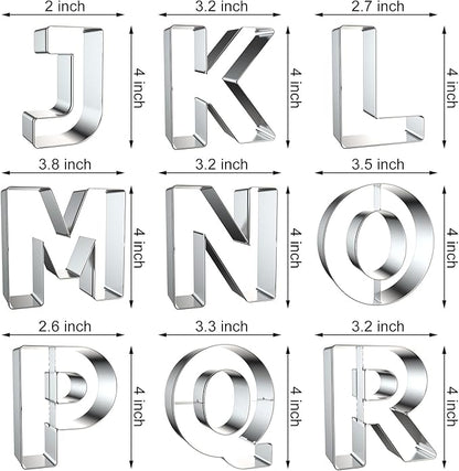 4 Inch Alphabet Letter Cookie Cutter Set - Image 3