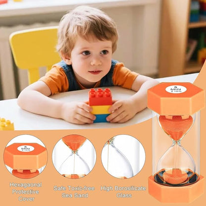 Hourglass 60 Minute Sand Timer, Plastic Orange Sand Clock 60 Min, Colorful Hour - Image 3