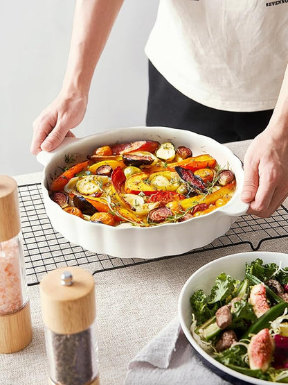 Samsle Ceramic Pie Pan For Baking, 13Inch Round Baking Dish - Image 7