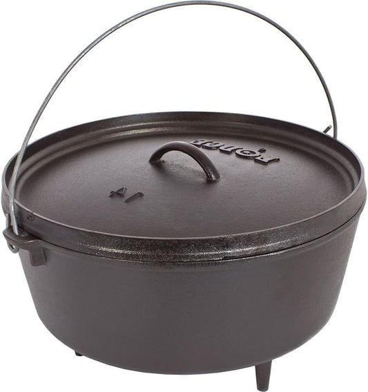 Lodge 10 Quart Pre-Seasoned Cast Iron Camp Dutch Oven by Lodge