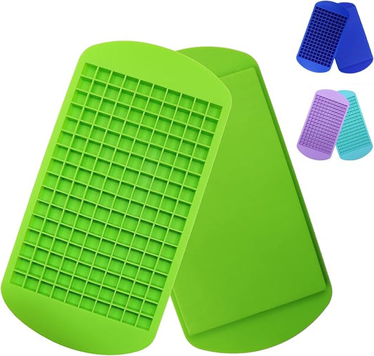 Silicone Mini Ice Cube Trays 2 Pack, 160 Small Ice Cube Molds Easy Release by LeeYean