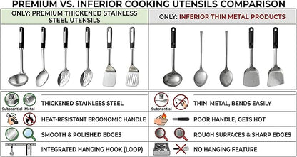 Stainless Steel Cooking Spoons Set, Large Serving Spoons Stainless Steel - Image 9