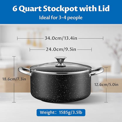 BEZIA 6 Quart Nonstick Stock Pot - Image 6