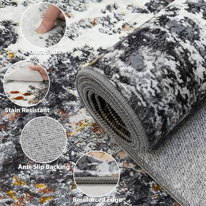 Area Rug Living Room Rugs: 5x7 Washable Rug - Image 8