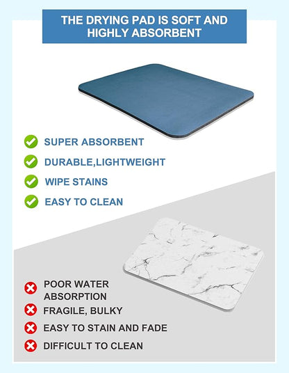 Dish Drying Mat for Kitchen Counter, Hide Stain Anti Absorbent for Kitchen - Image 3