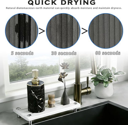 2PCS Instant Dry Sink Caddy for Bathroom Counter, Durable Kitchen Sink Organizer - Image 2