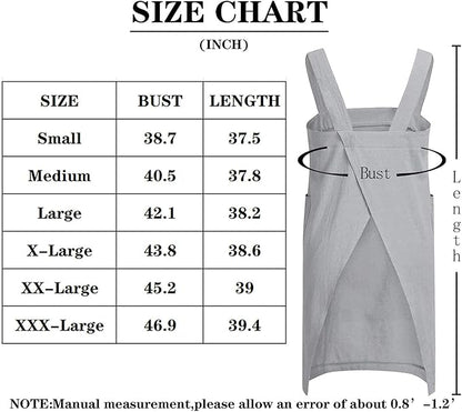 VLZUFE Cotton Linen Apron for womens Cross Back Apron Pinafore Dress for Baking - Image 4